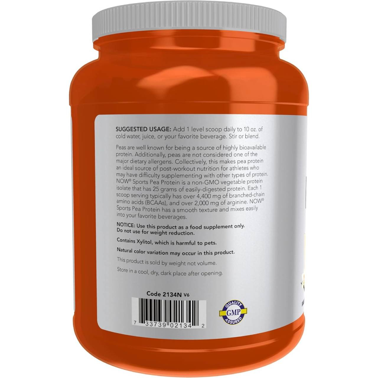 NOW Sports Pea Protein Vanilla Toffee