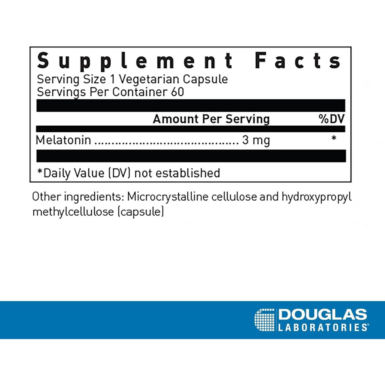 Melatonin supplement facts, 3 mg melatonin per vegetarian capsule