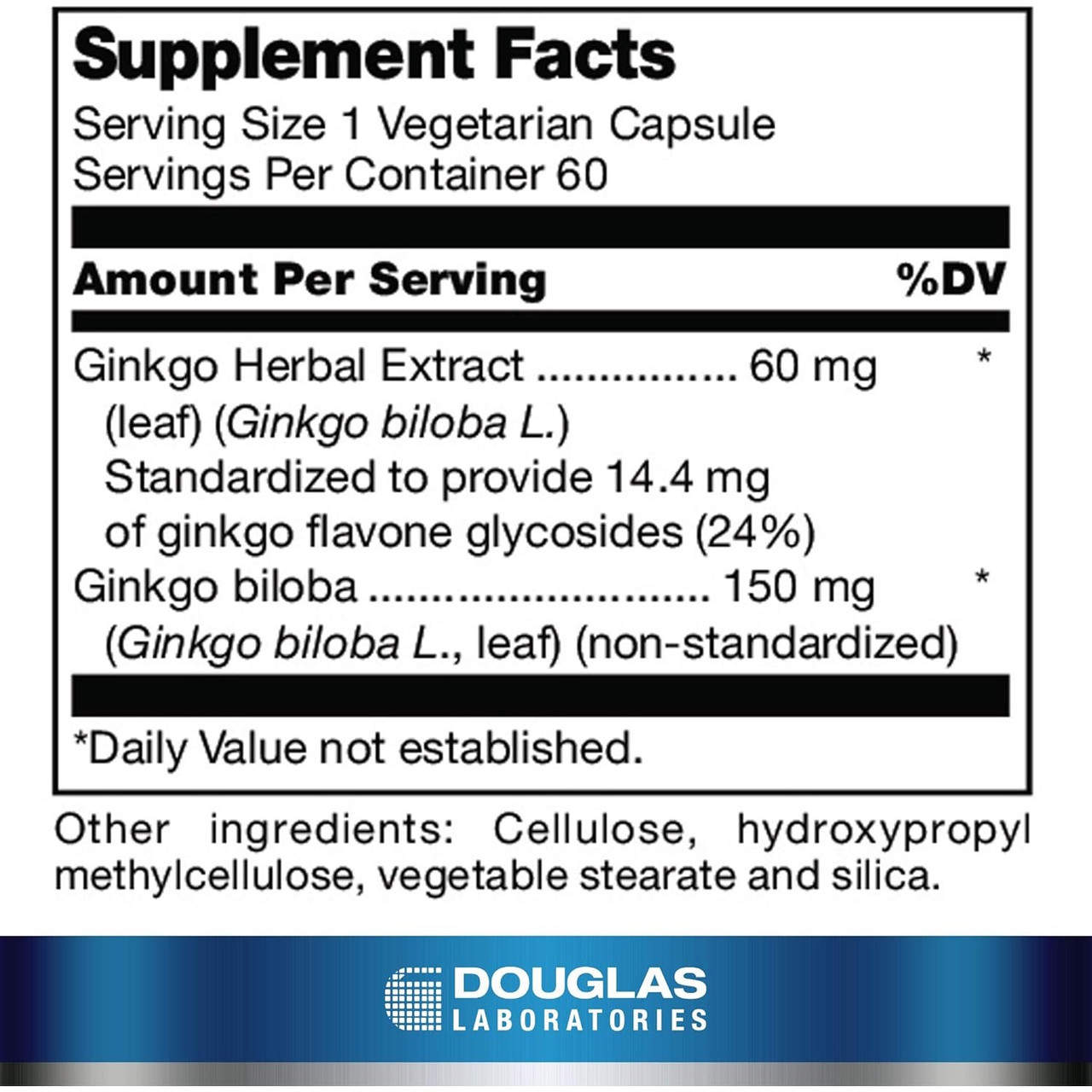 Douglas Labs Ginkgo Biloba Max-V 60mg - 60 Capsules