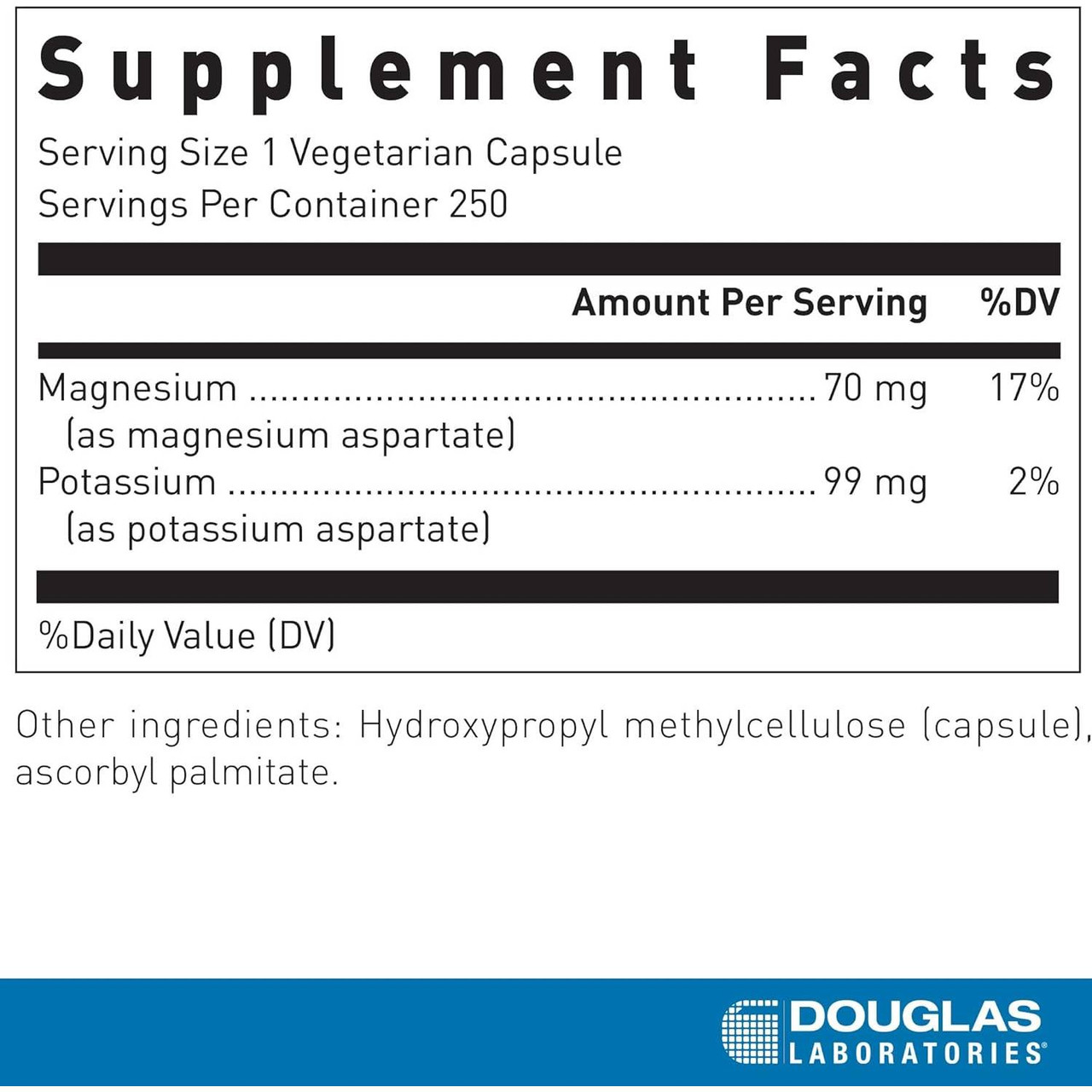 Douglas Labs Magnesium-Potassium Complex - 250 Capsules