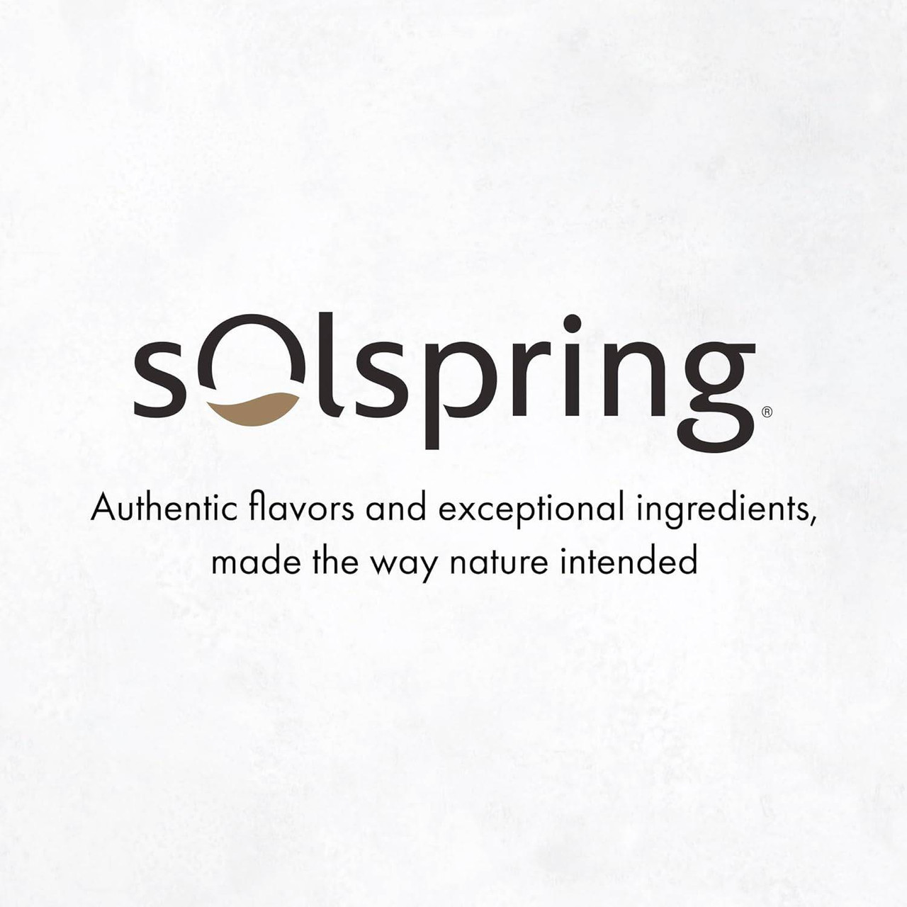 Solspring logo, authentic flavors and exceptional ingredients graphic
