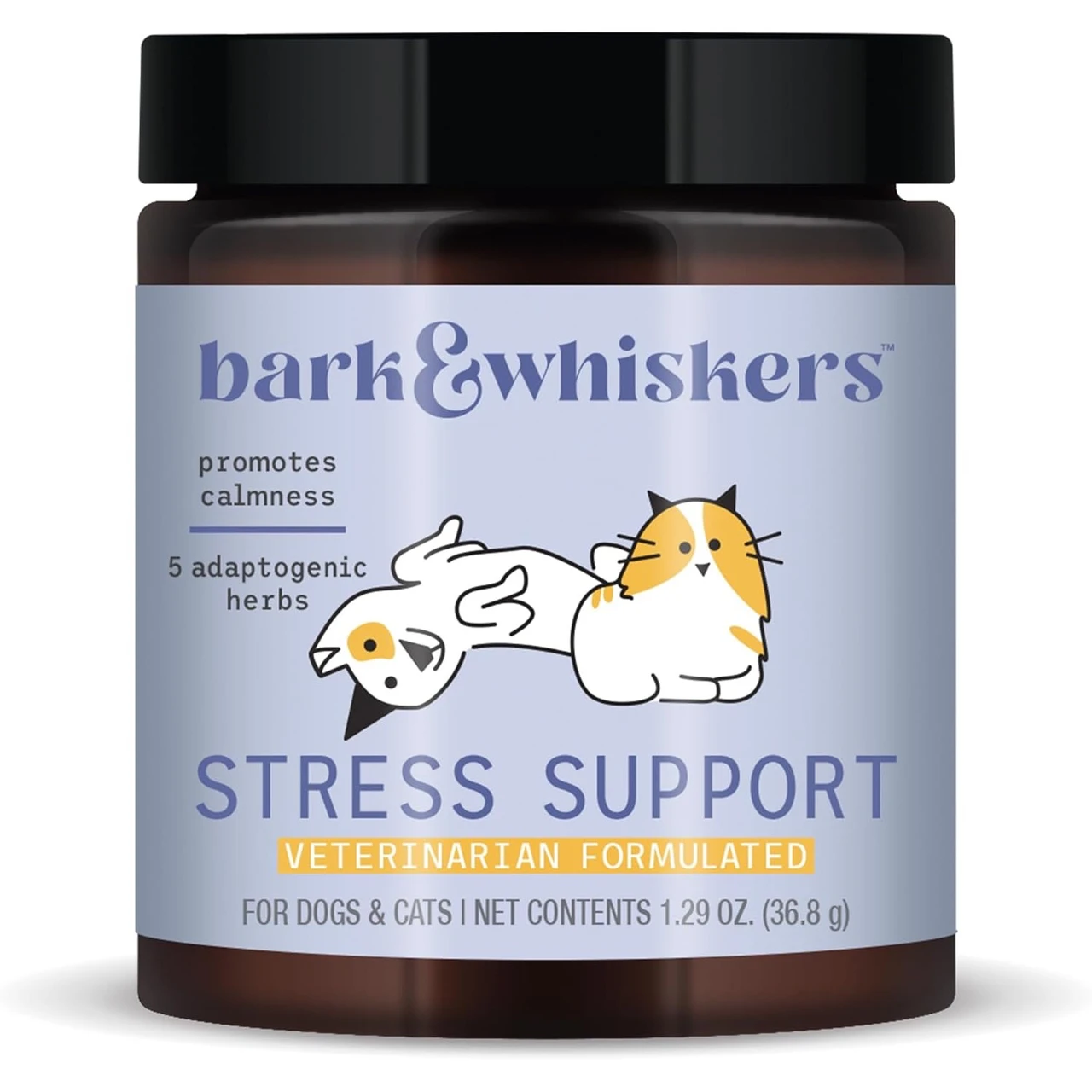 Dr. Mercola Bark & Whiskers Stress Support for dogs and cats 1.29 oz (36.8 g) jar