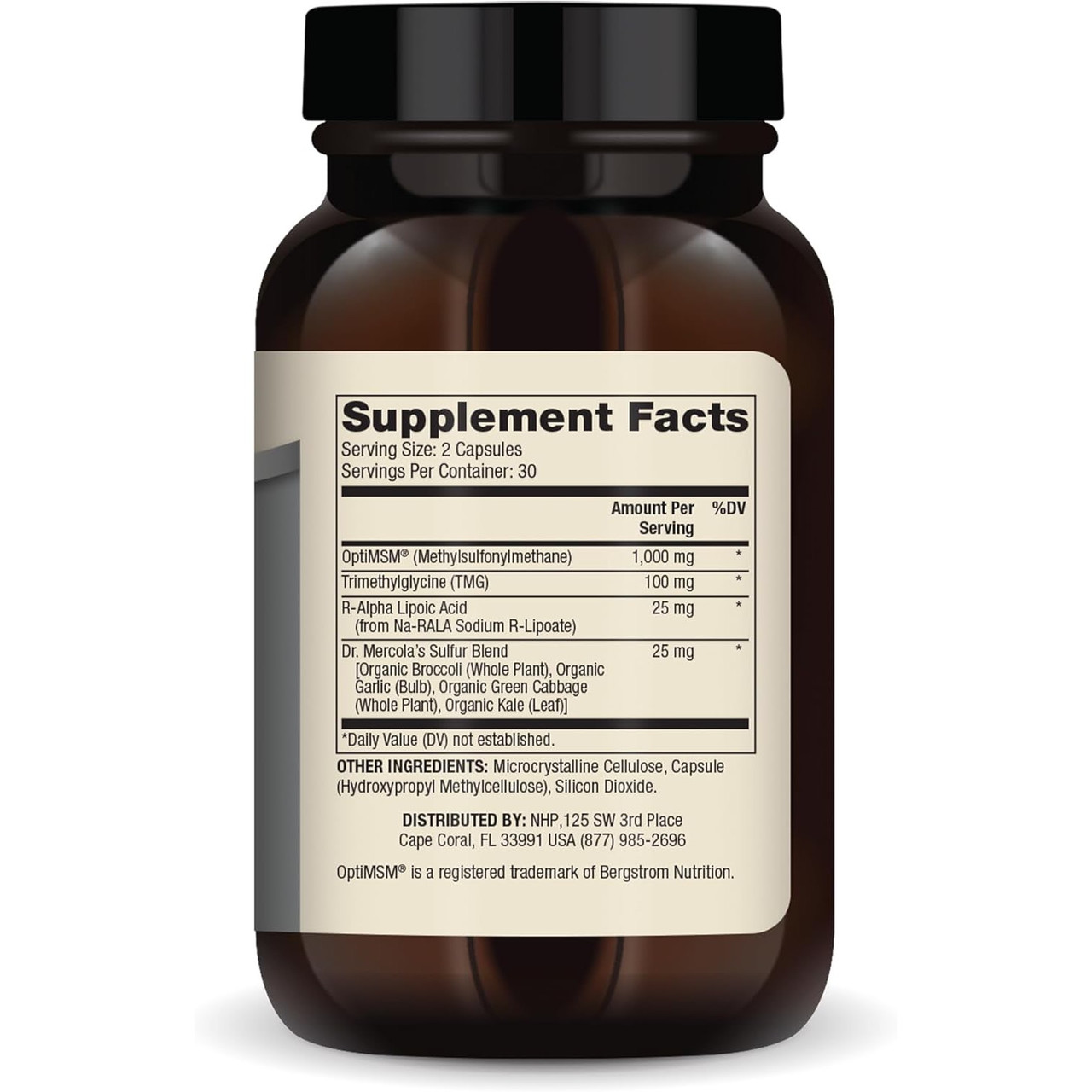 Dr. Mercola MSM with Organic Sulfer Complex - 60 Capsules