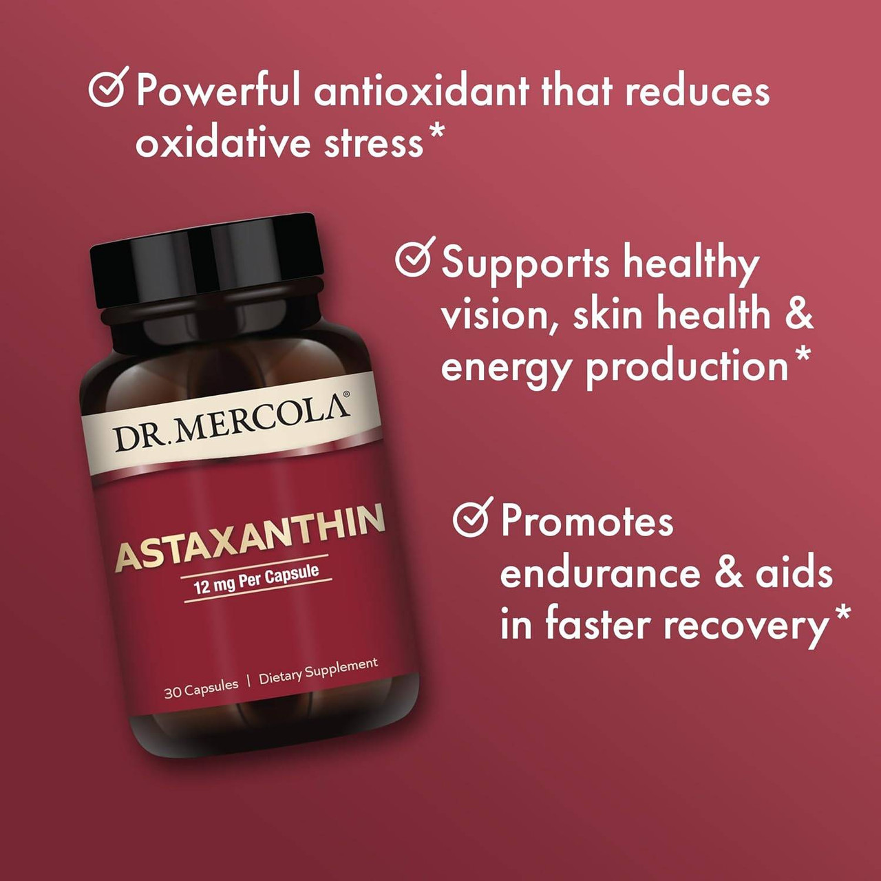 Dr. Mercola Astaxanthin 12mg - 30 Capsules