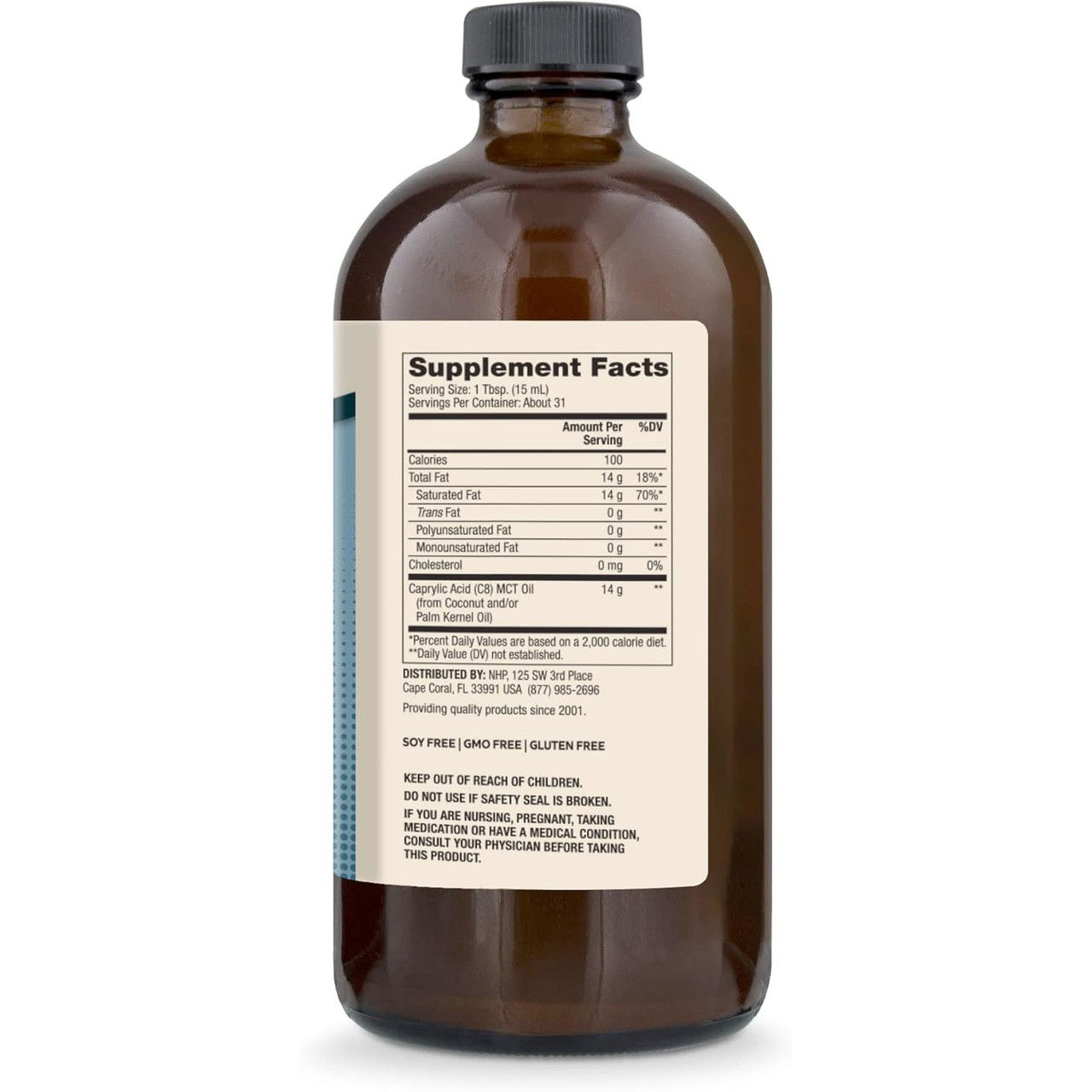 Back of Biothin Ketone Energy bottle with supplement facts label