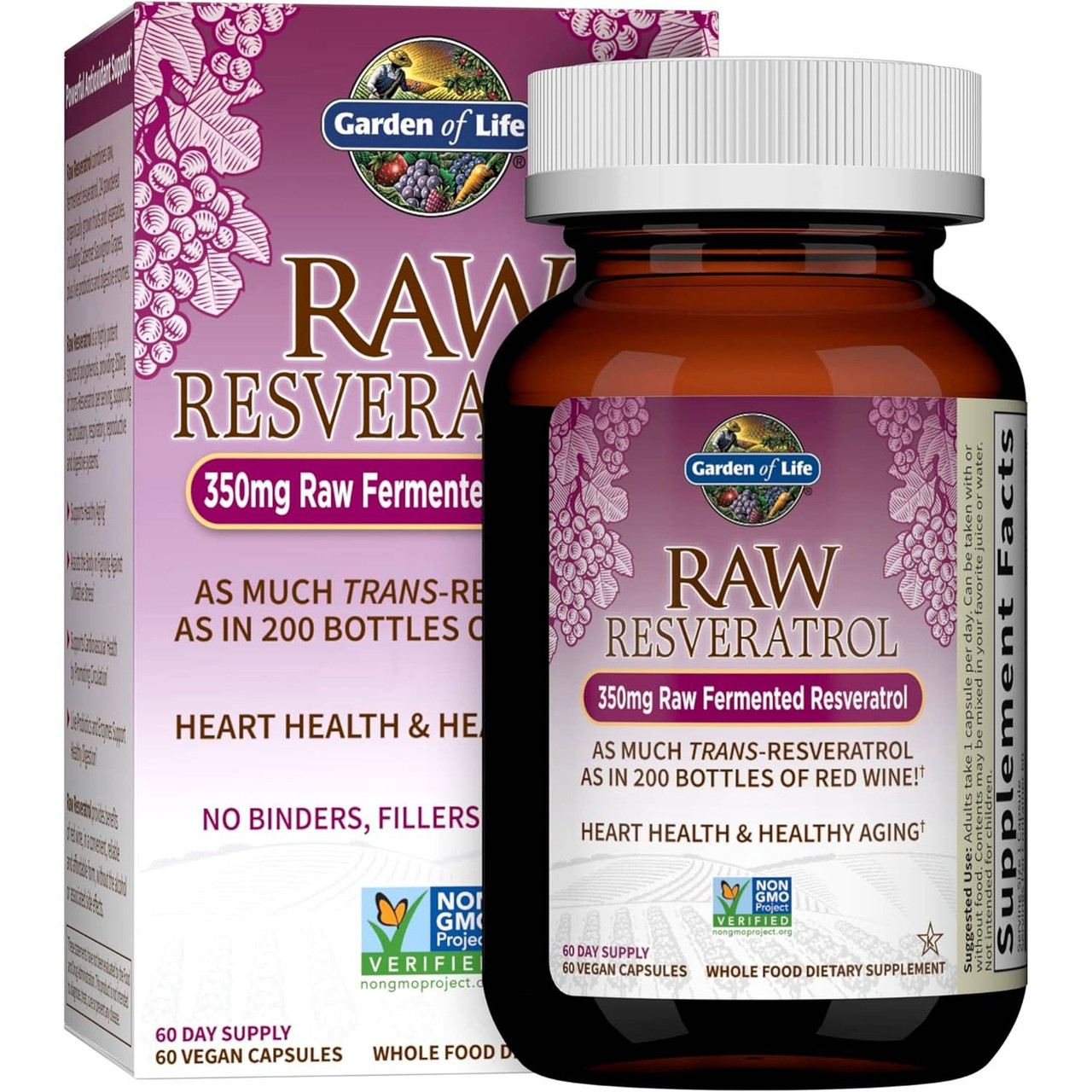 Garden of Life RAW Resveratrol 60 capsule bottle and box