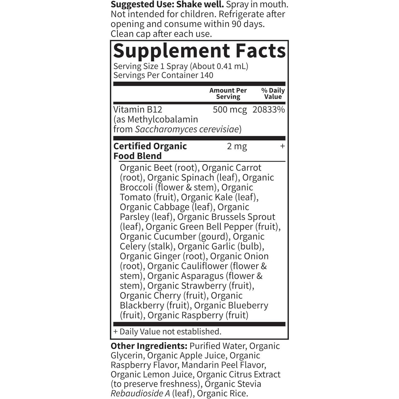 Garden of Life Mykind Organic B-12 Spray - 58 Milliliters