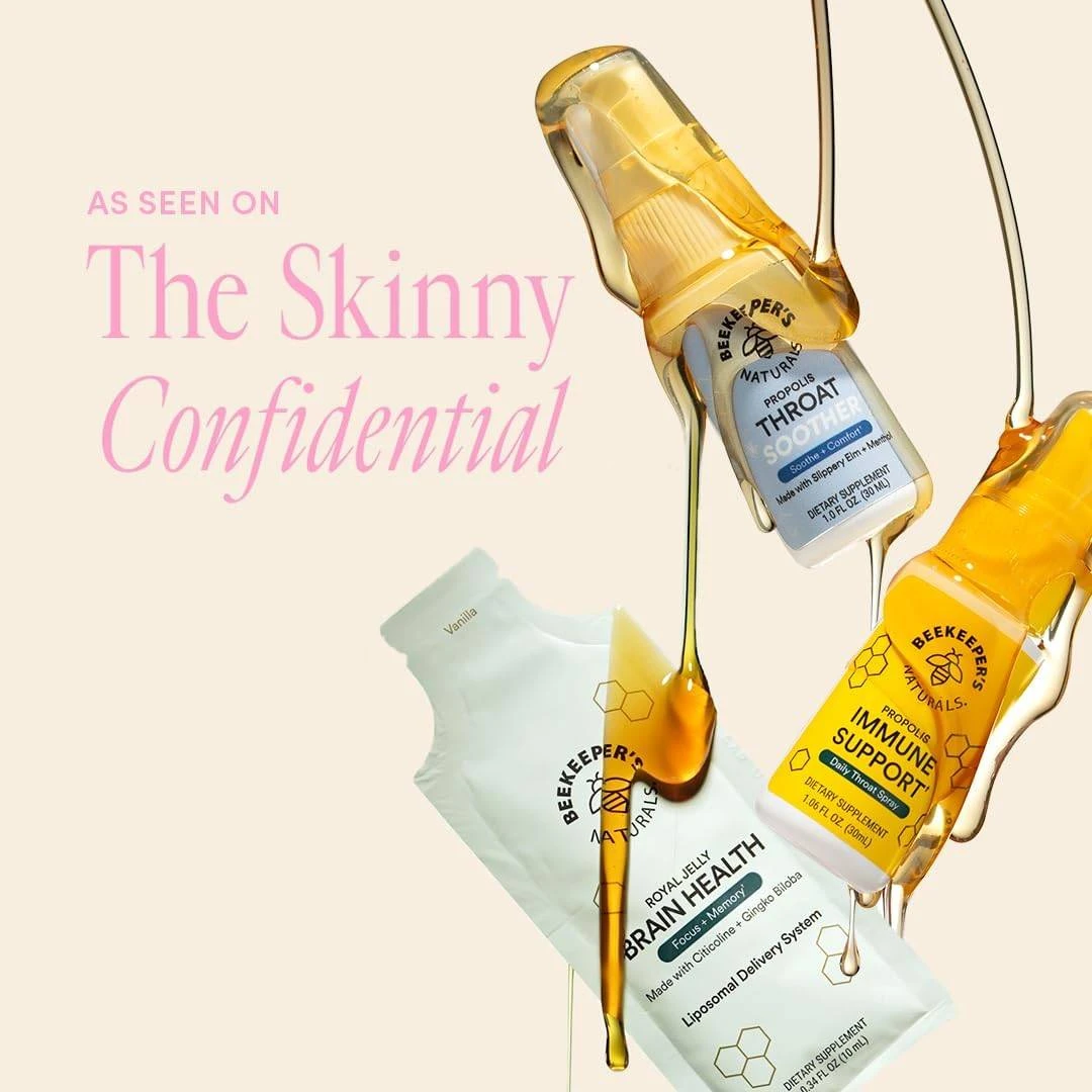 Beekeeper's Naturals sprays and honey, as seen on The Skinny Confidential