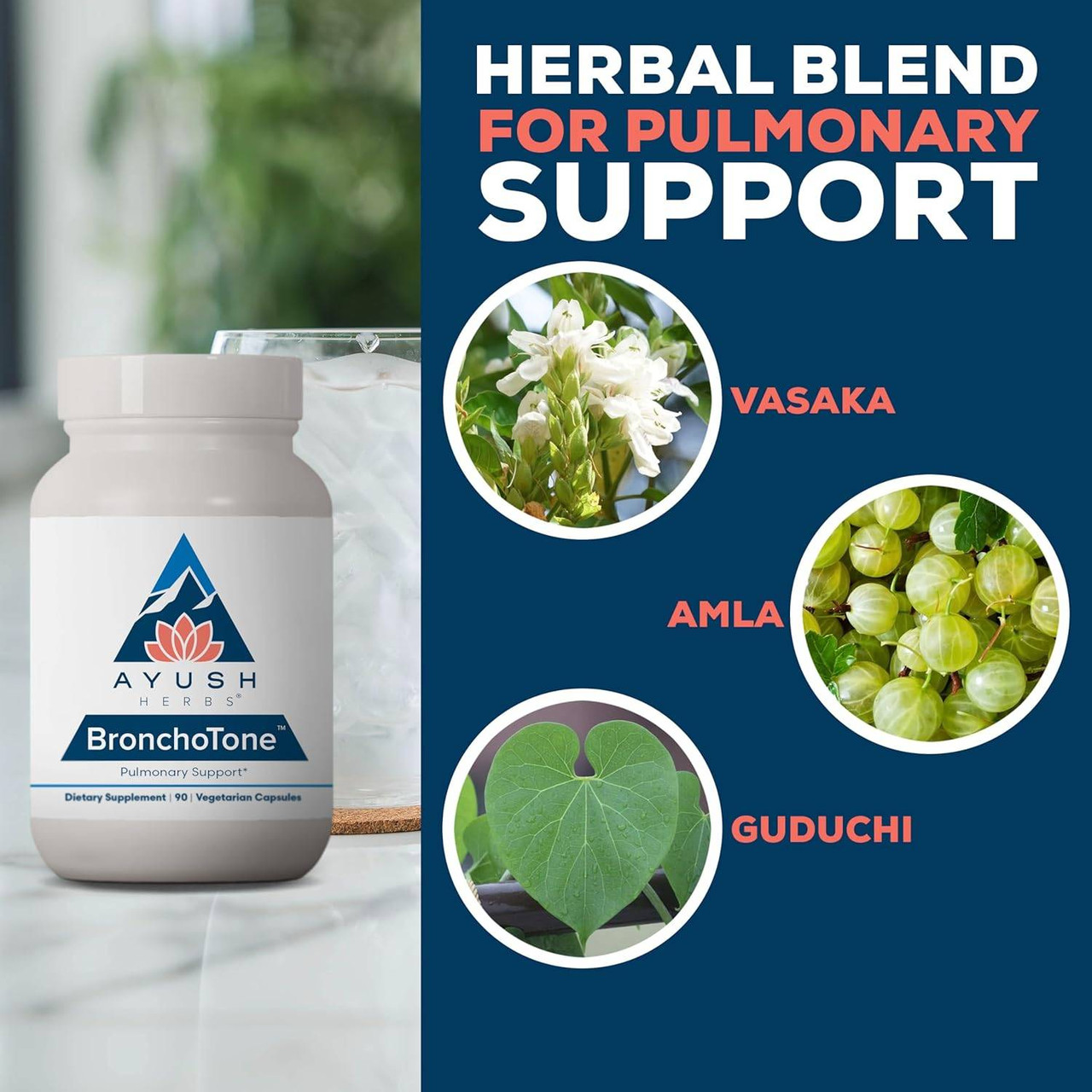 Ayush Herbs BronchoTone - 90 Capsules