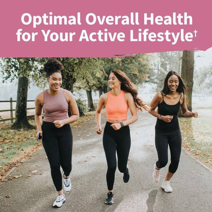Three women jogging outdoors, optimal overall health for your active lifestyle graphic