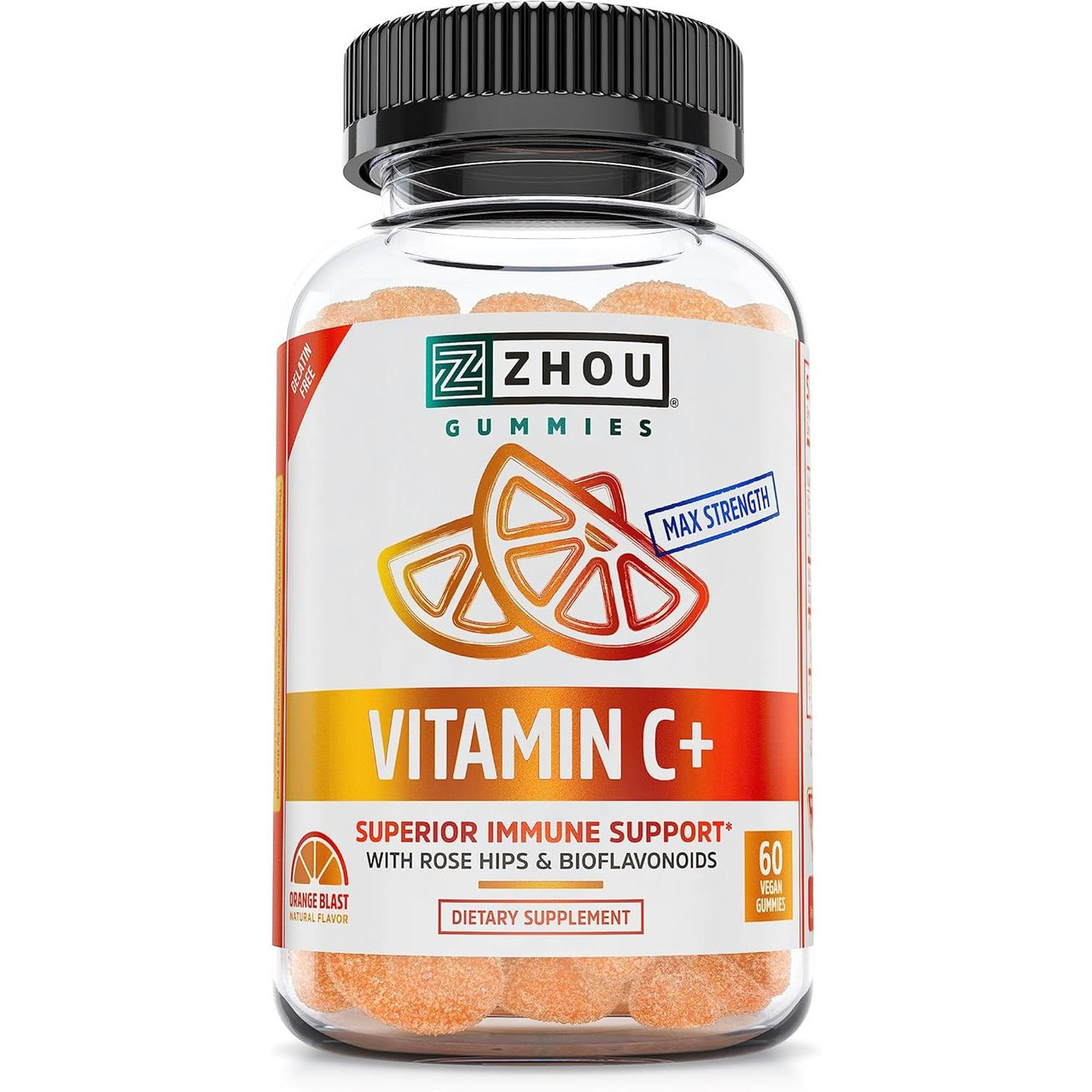 ZHOU Nutrition Vitamin C+ Gummies with rose hips & bioflavonoids bottle