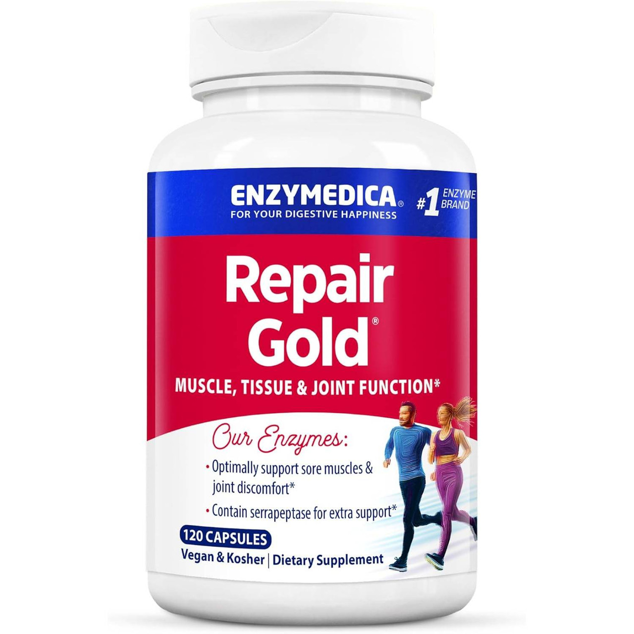 Enzymedica Repair Gold muscle, tissue & joint function 120 capsules bottle