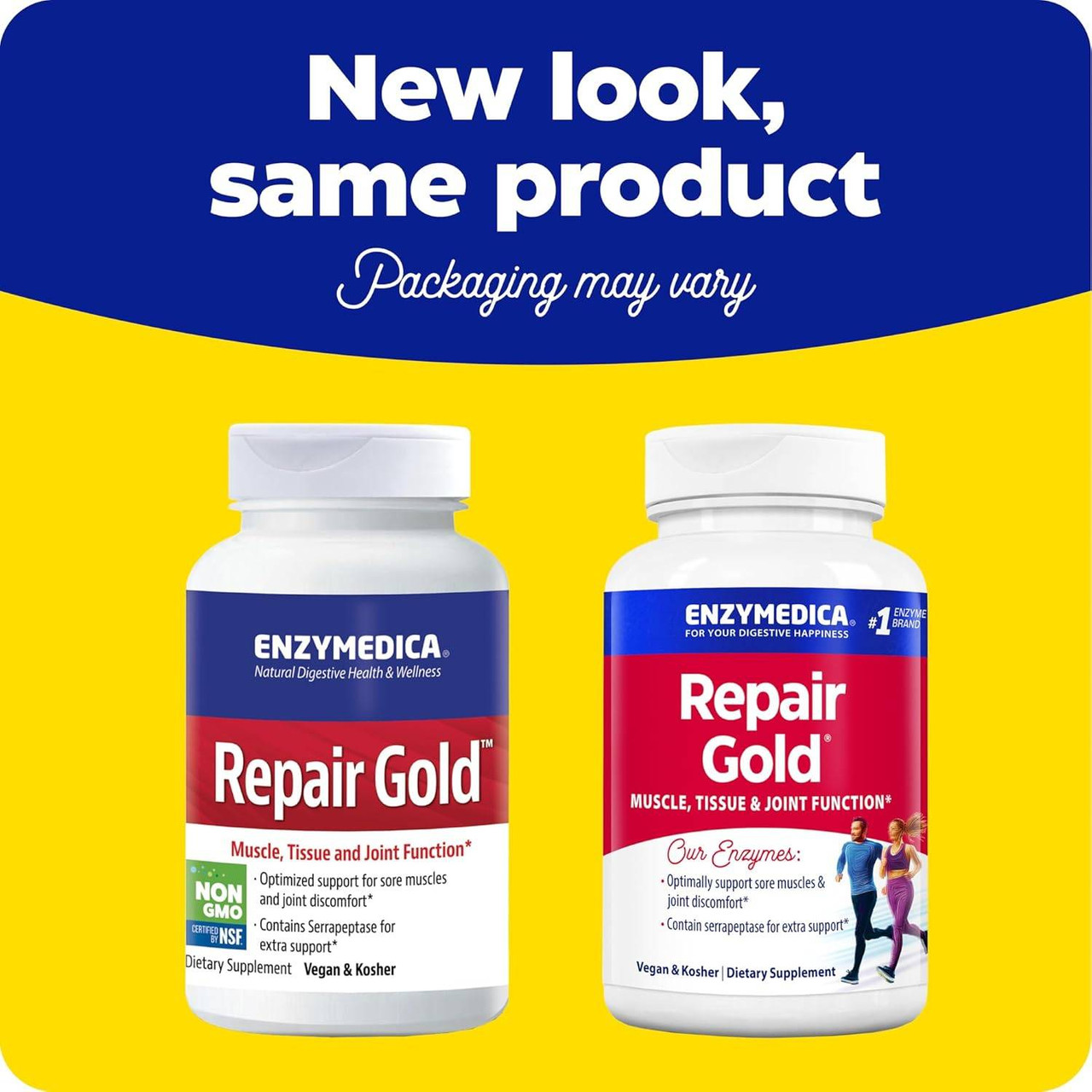 Old and new Repair Gold bottles, new look, same product, packaging may vary