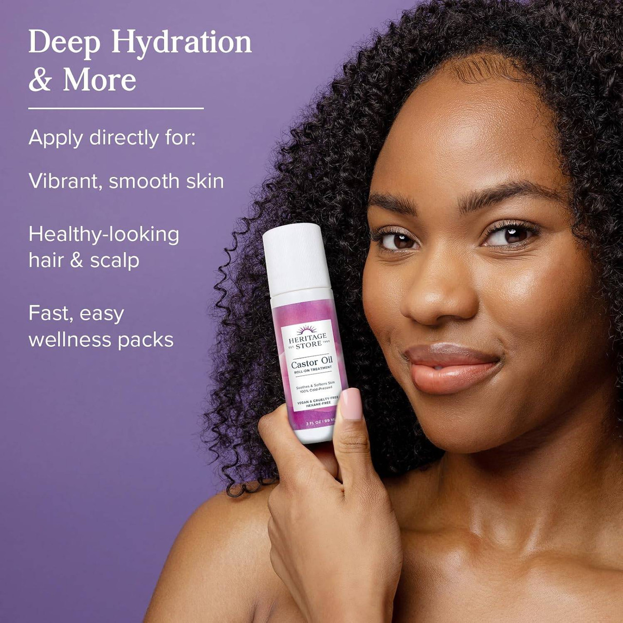 Heritage Store Castor Oil Roll-On - 3 Ounces