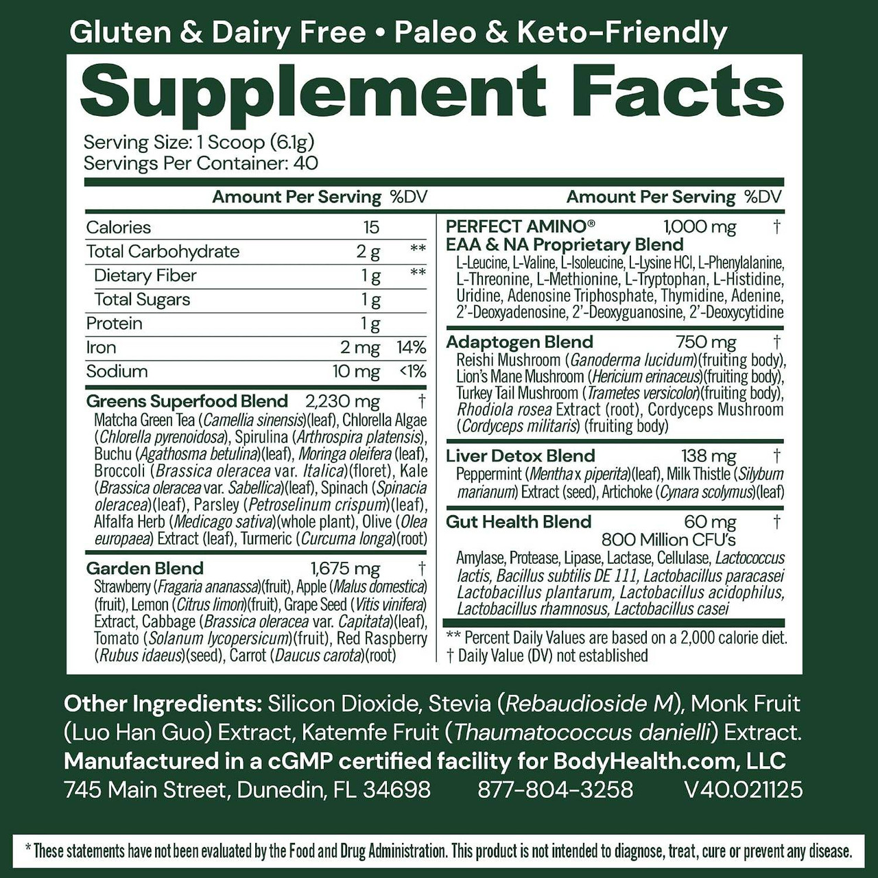 BodyHealth GREENS - 244 Grams