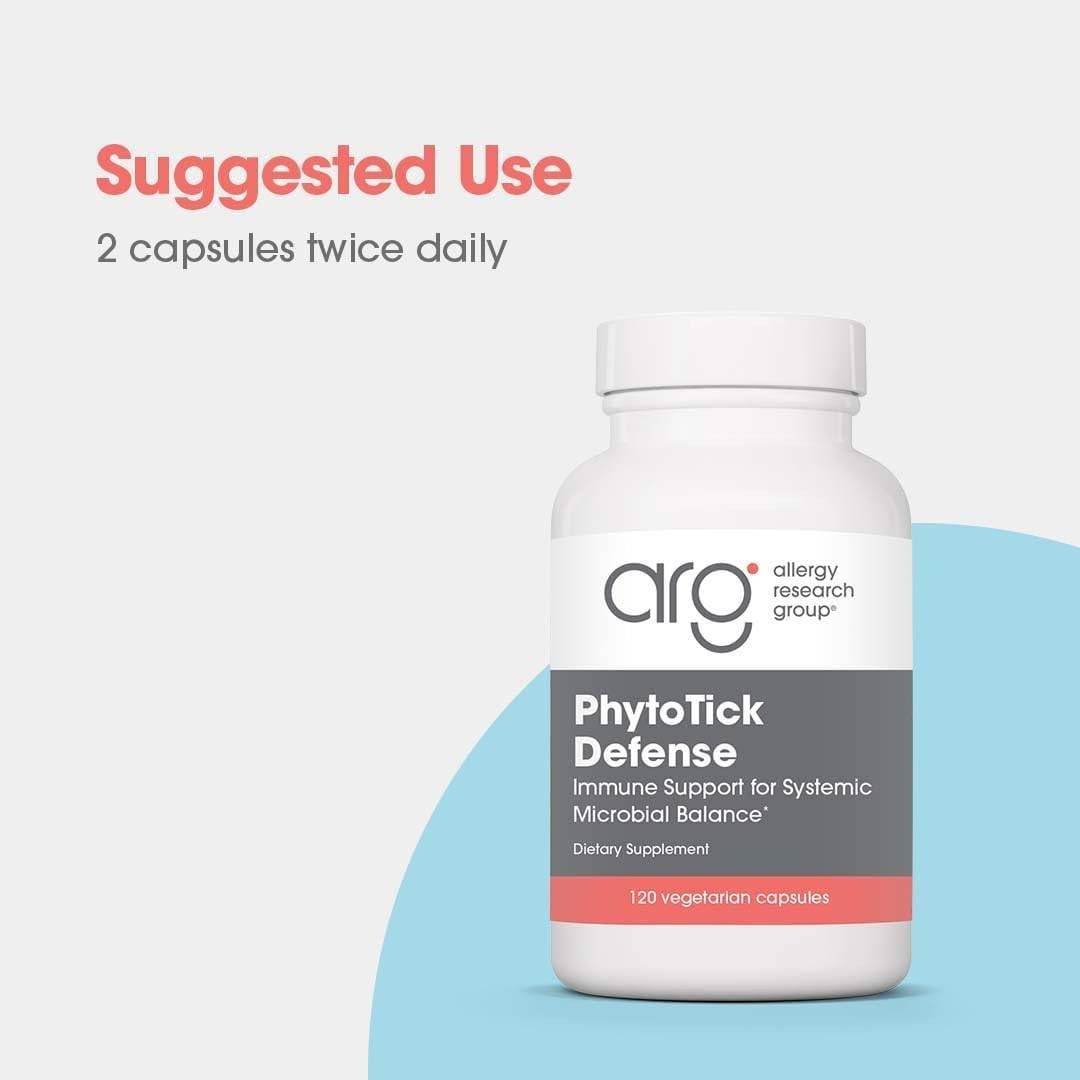 PhytoTick Defense bottle, suggested use 2 capsules twice daily