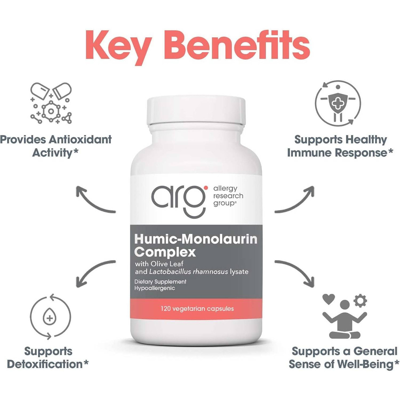 Allergy Research Group Humic-Monolaurin Complex - 120 capsules