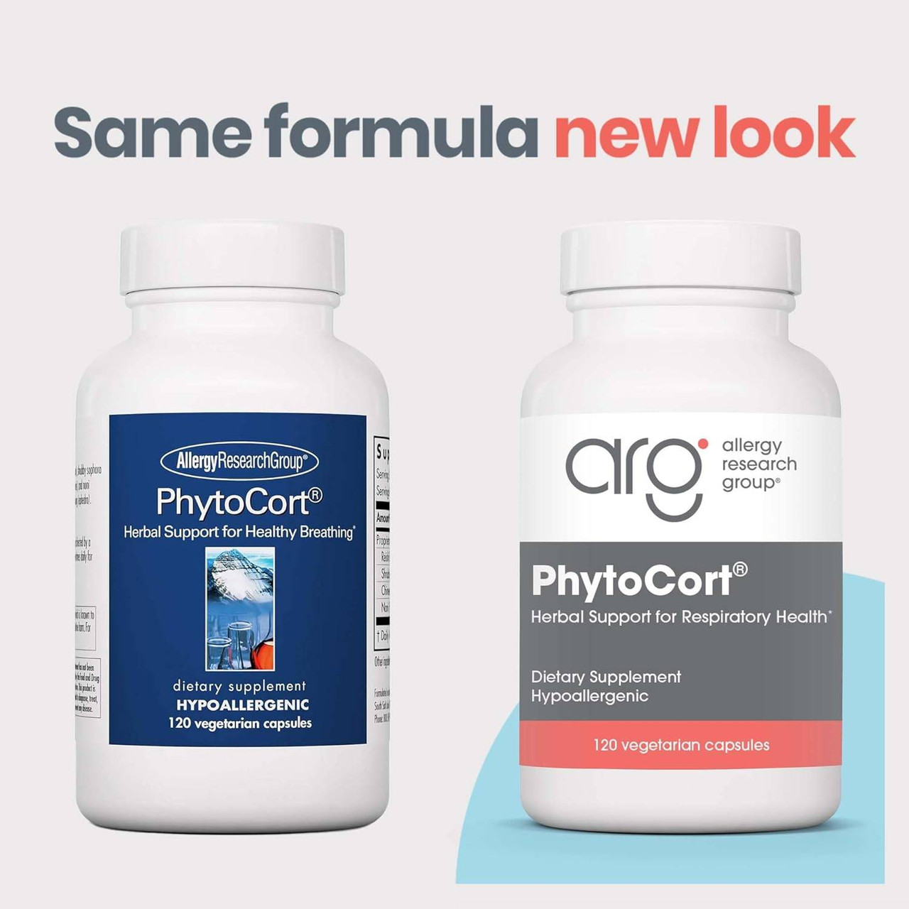 Old and new PhytoCort bottles, same formula new look