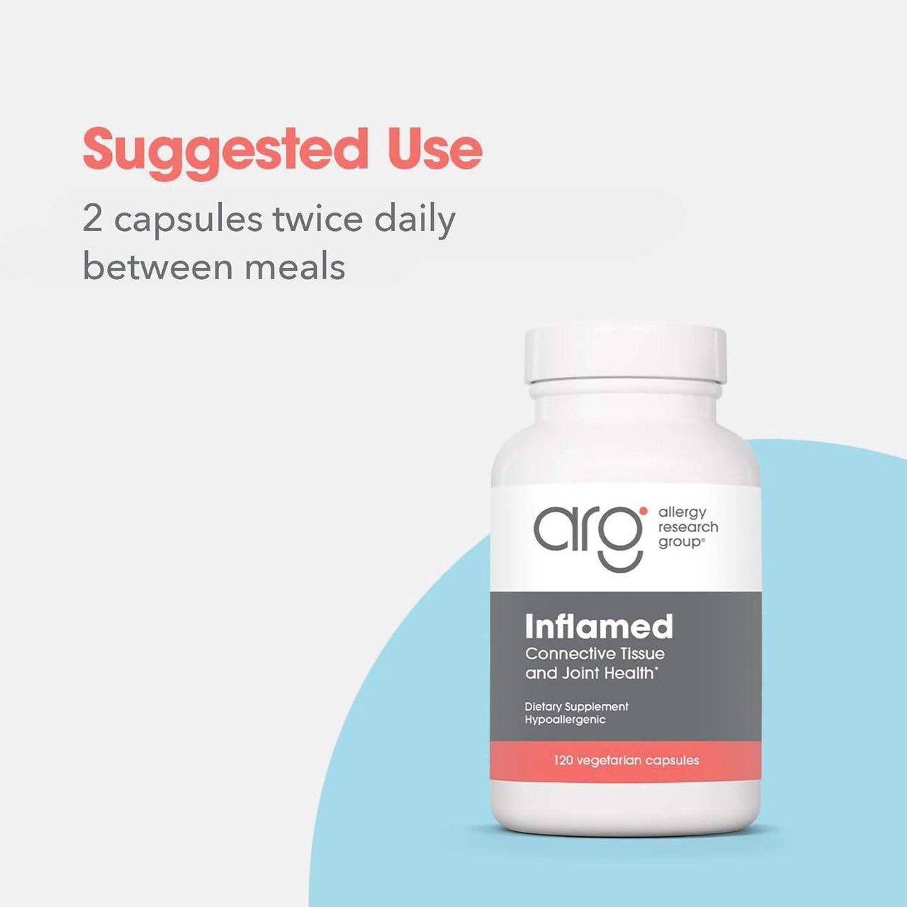 InflaMed bottle, suggested use 2 capsules twice daily between meals