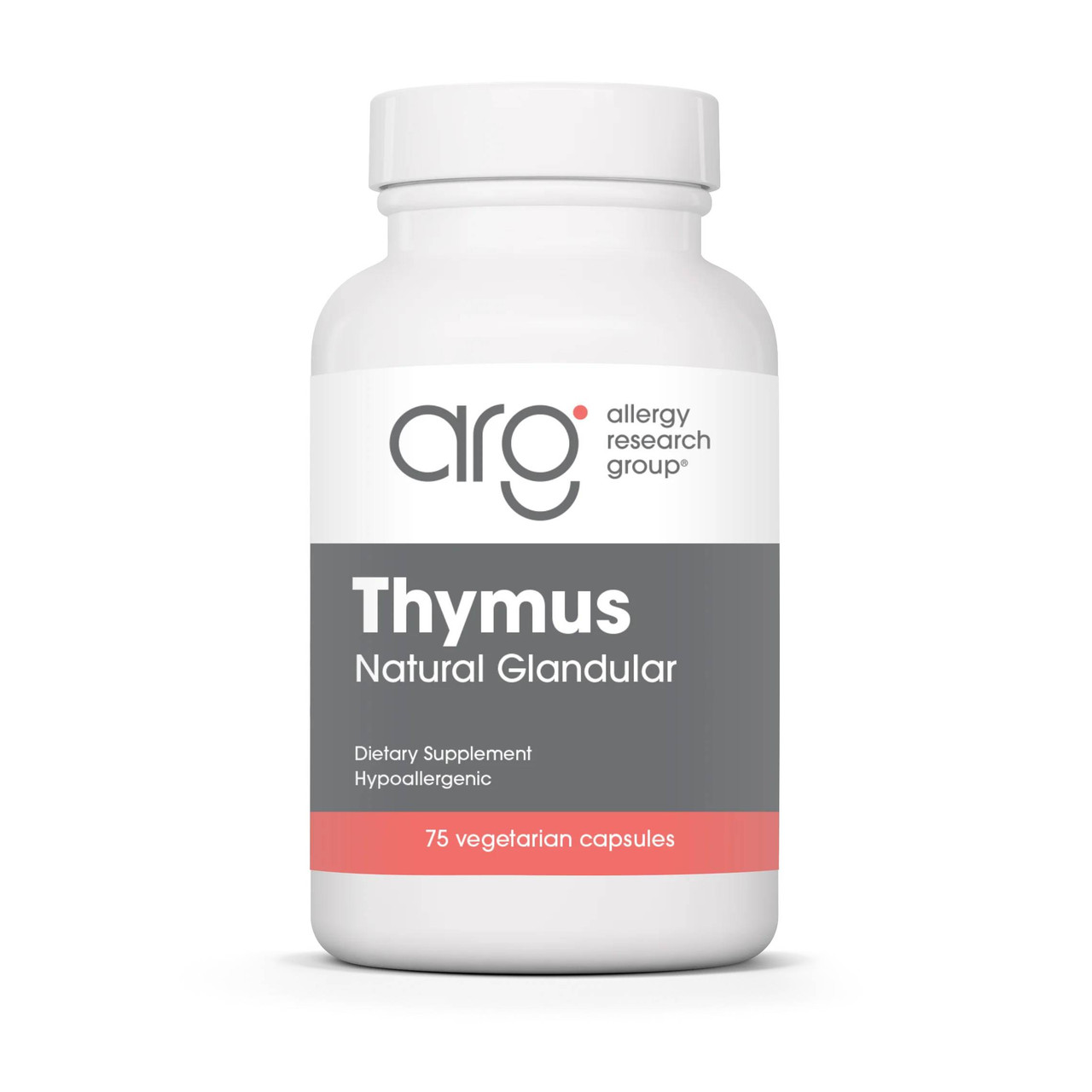 Allergy Research Group Thymus Natural Glandular 75 vegetarian capsules bottle