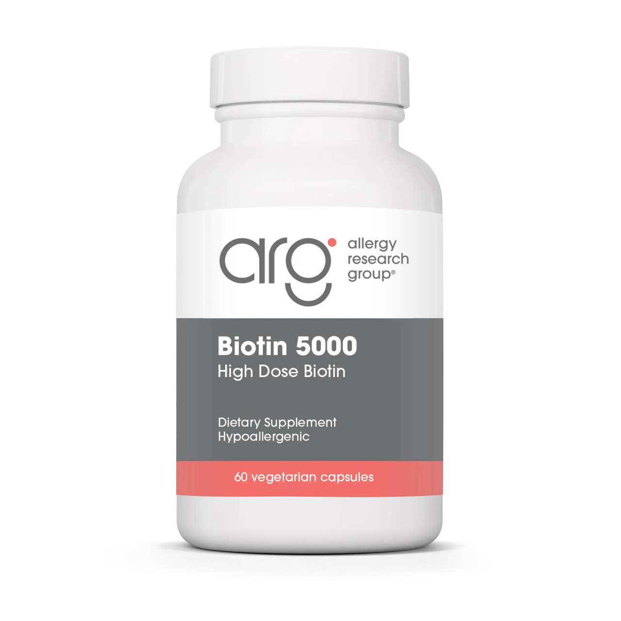 Allergy Research Group Biotin 5000 High Dose Biotin 60 vegetarian capsules bottle