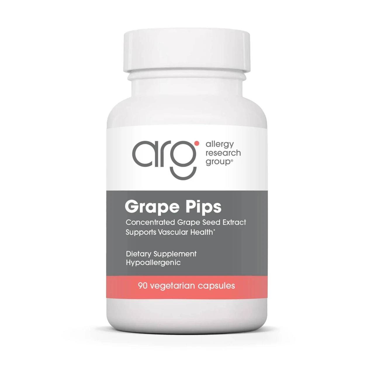 Allergy Research Group Grape Pips concentrated grape seed extract 90 vegetarian capsules bottle