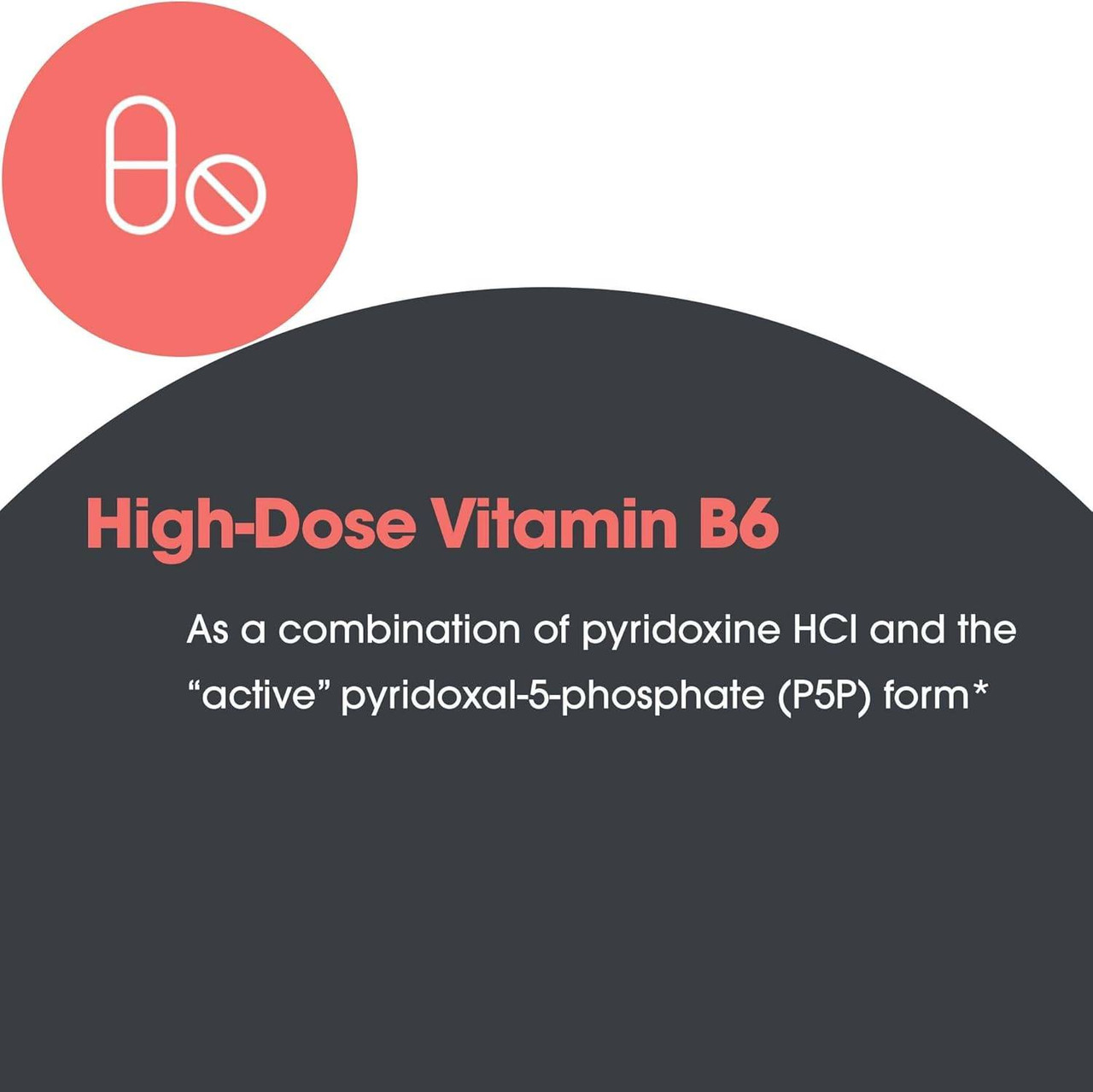 High-dose vitamin B6 graphic, pyridoxine HCl and pyridoxal-5-phosphate form