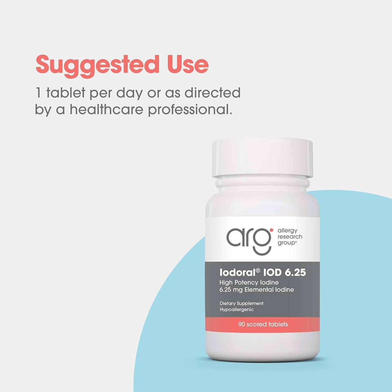 Iodoral bottle, suggested use 1 tablet per day