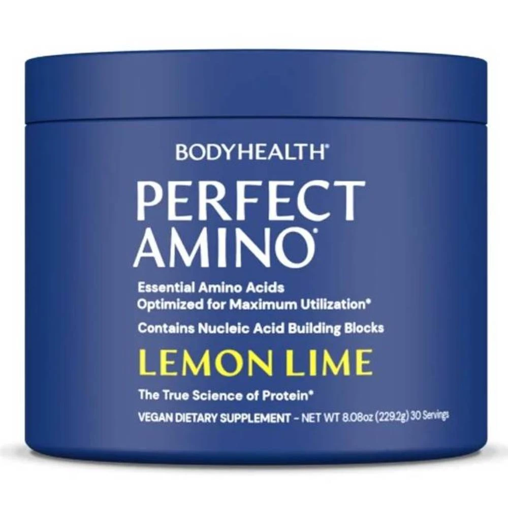 BodyHealth PerfectAmino Lemon Lime powder jar