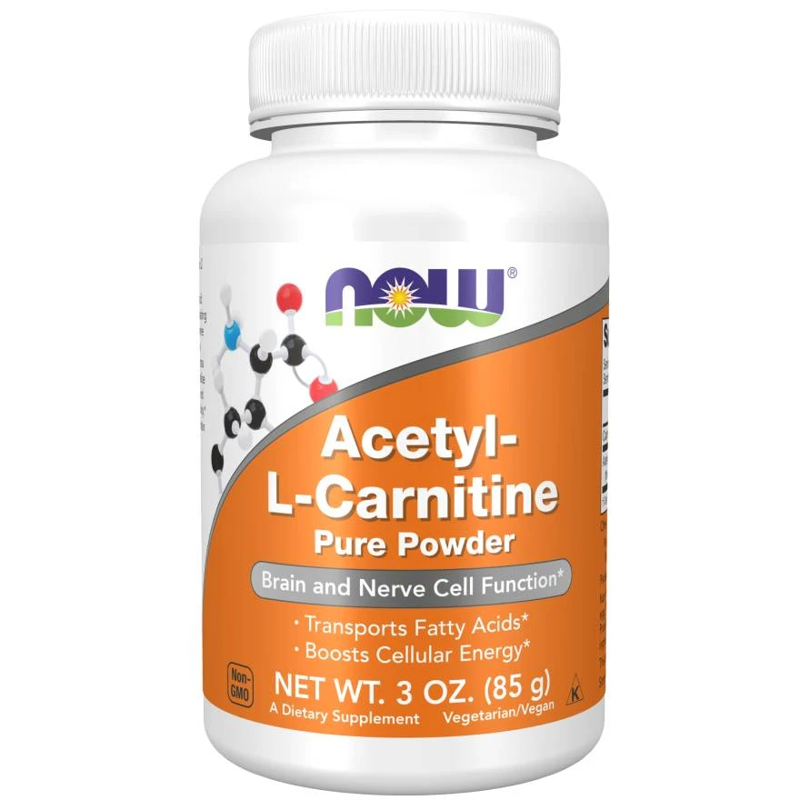 NOW Foods Acetyl-L-Carnitine Pure Powder 3 oz (85 g) bottle