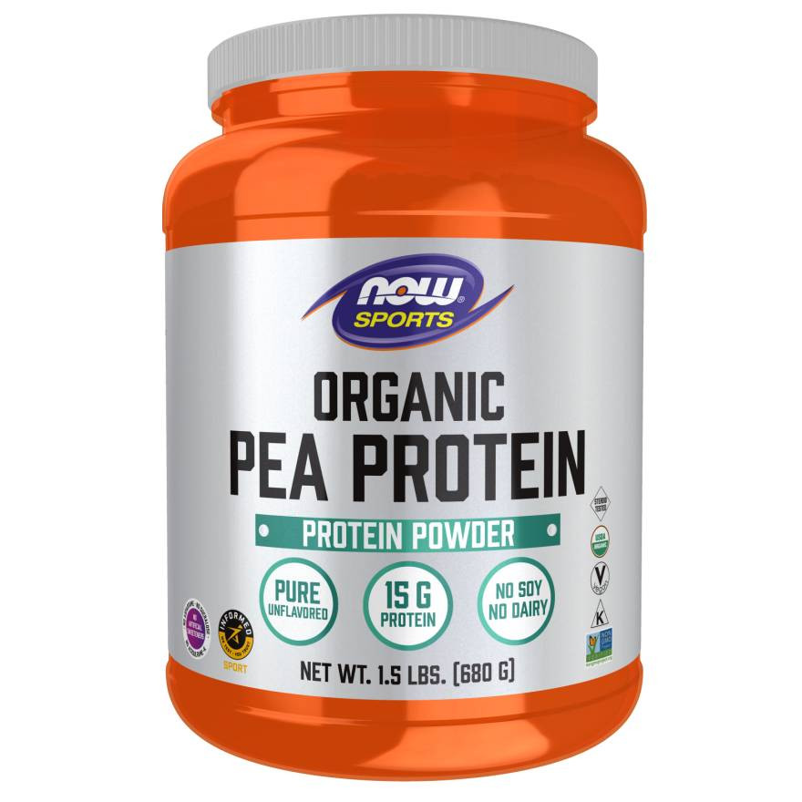 NOW Sports Organic Pea Protein powder 1.5 lbs (680 g) tub