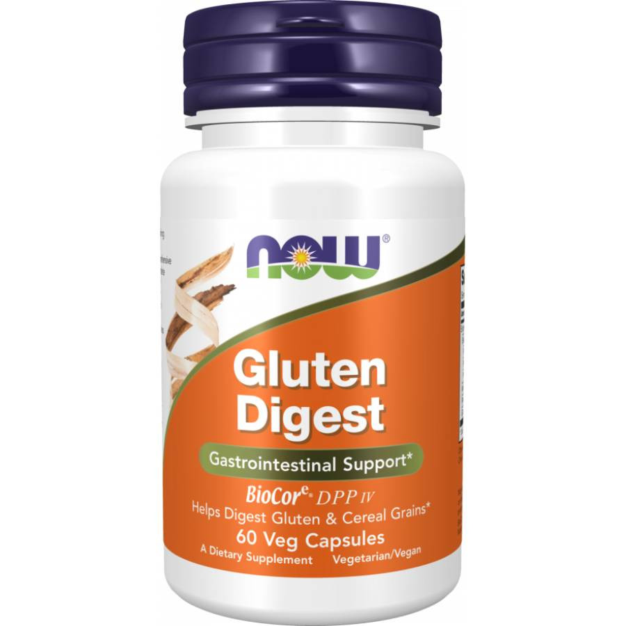 NOW Foods Gluten Digest with BioCore DPP IV 60 veg capsules bottle