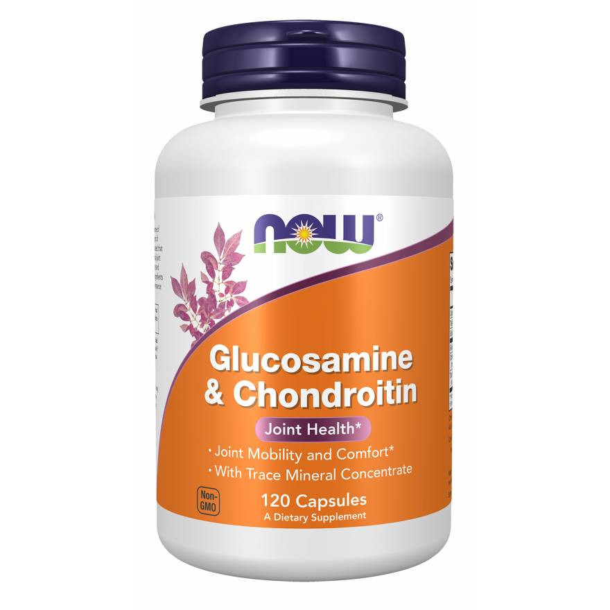 NOW Foods Glucosamine & Chondroitin with trace mineral concentrate 120 capsules bottle