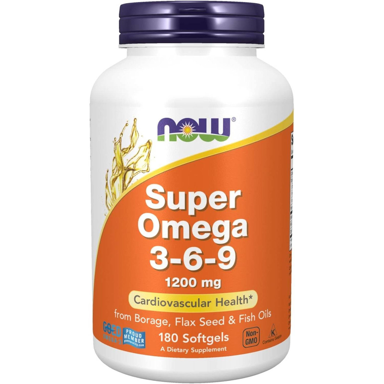 NOW Foods Super Omega 3-6-9 1200 mg 180 softgels bottle