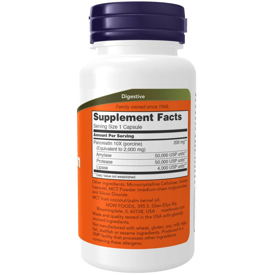 NOW Foods Pancreatin 2000 - 100 Capsules