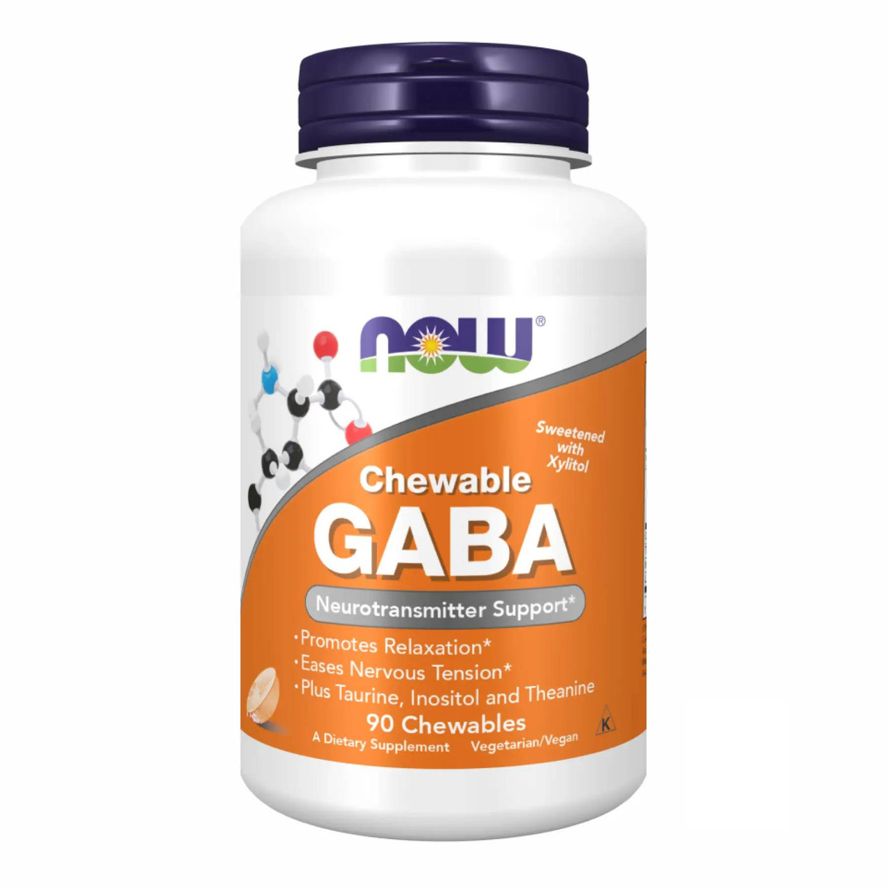 NOW Foods Chewable GABA 90 chewables bottle