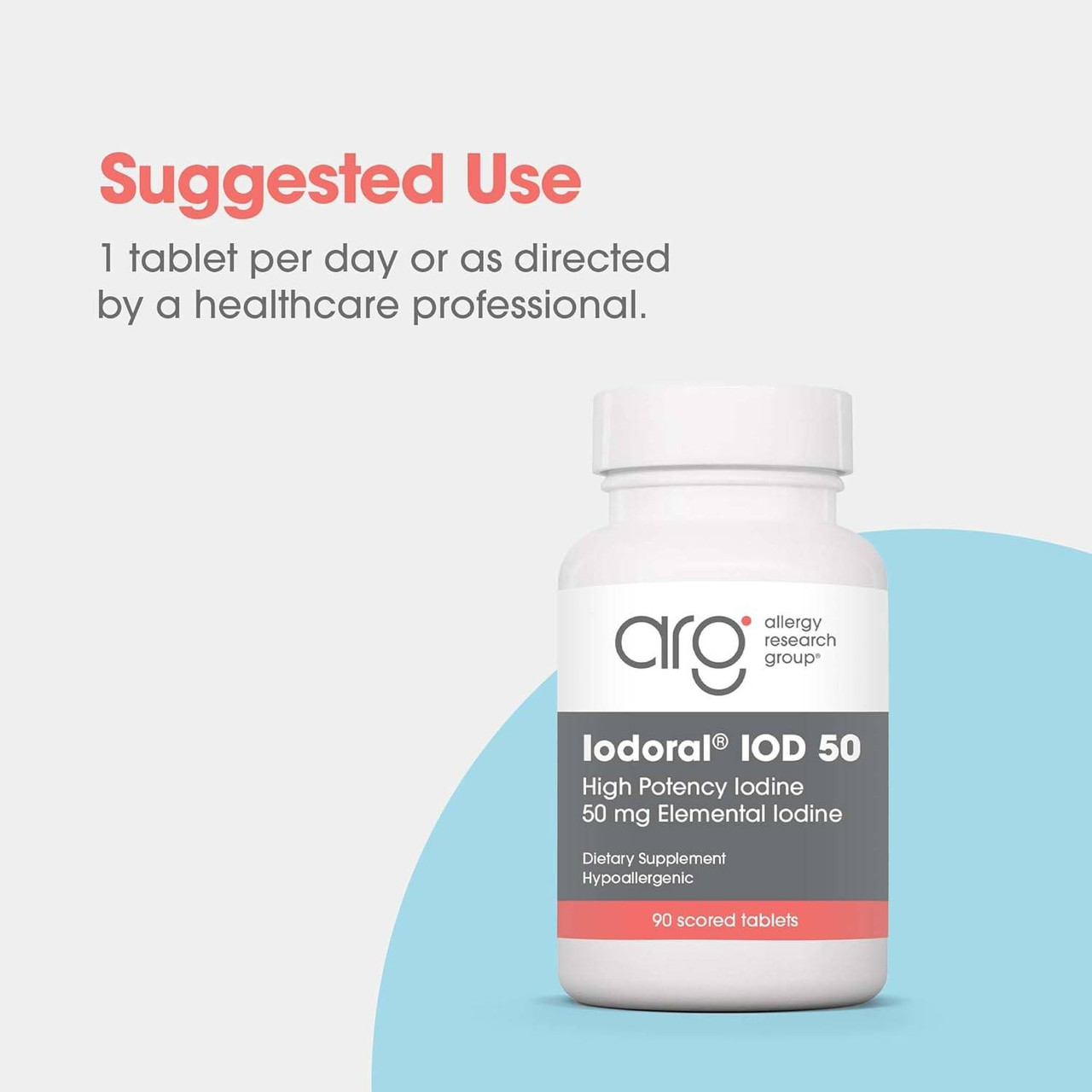 Iodoral bottle with suggested use directions