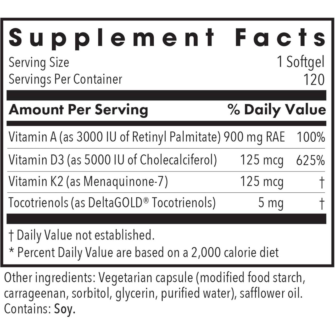 Allergy Research Group Vitamin D3 Complete 5000 Daily Balance with A and K2