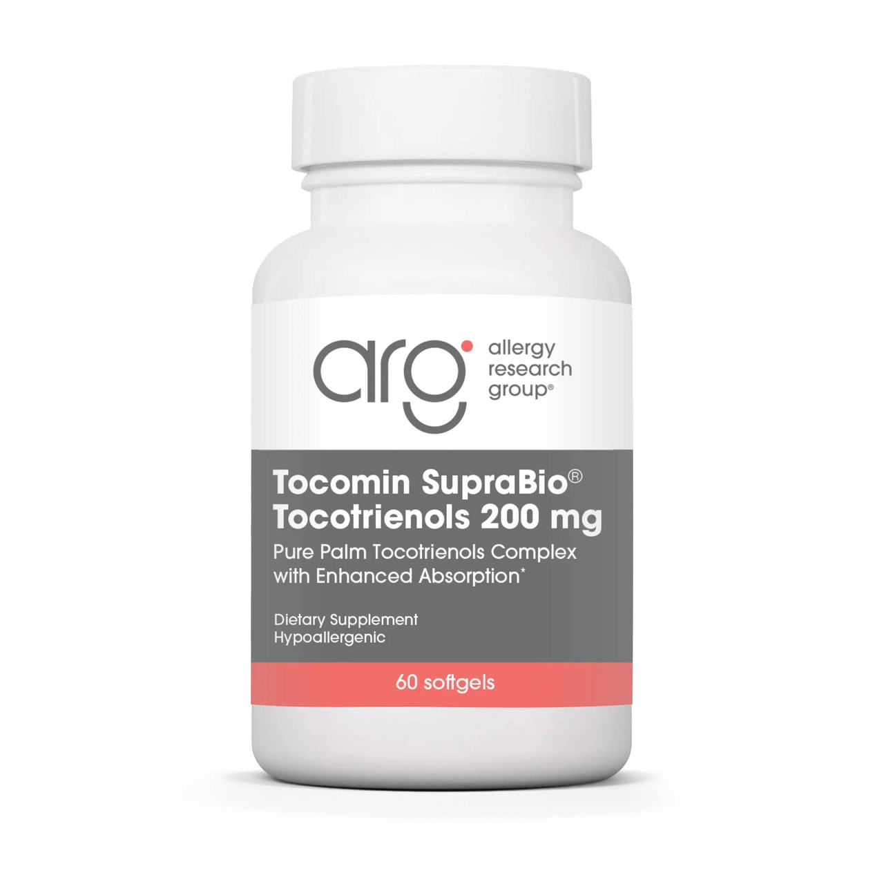 Allergy Research Group Tocomin SupraBio Tocotrienols 200 mg 60 softgel bottle