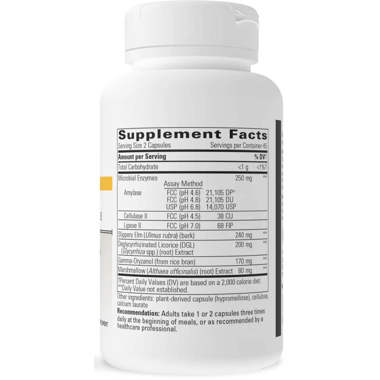 Similase Sensitive Stomach 90 capsule bottle with supplement facts