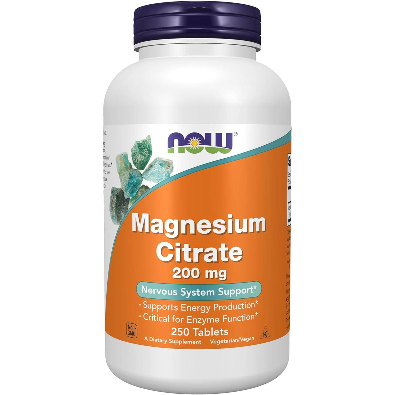 NOW Foods Magnesium Citrate 200 mg 250 tablets bottle