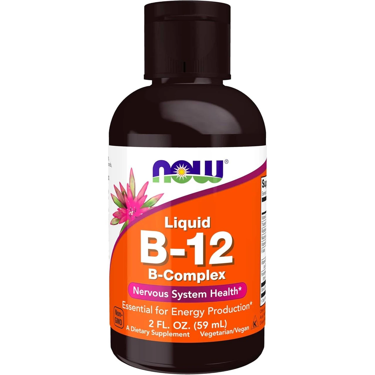 NOW Foods Liquid B-12 B-Complex 2 fl oz (59 mL) bottle