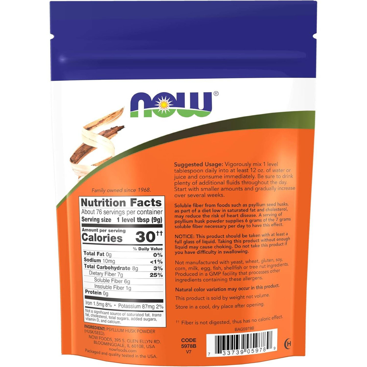 NOW Foods Whole Psyllium Husks