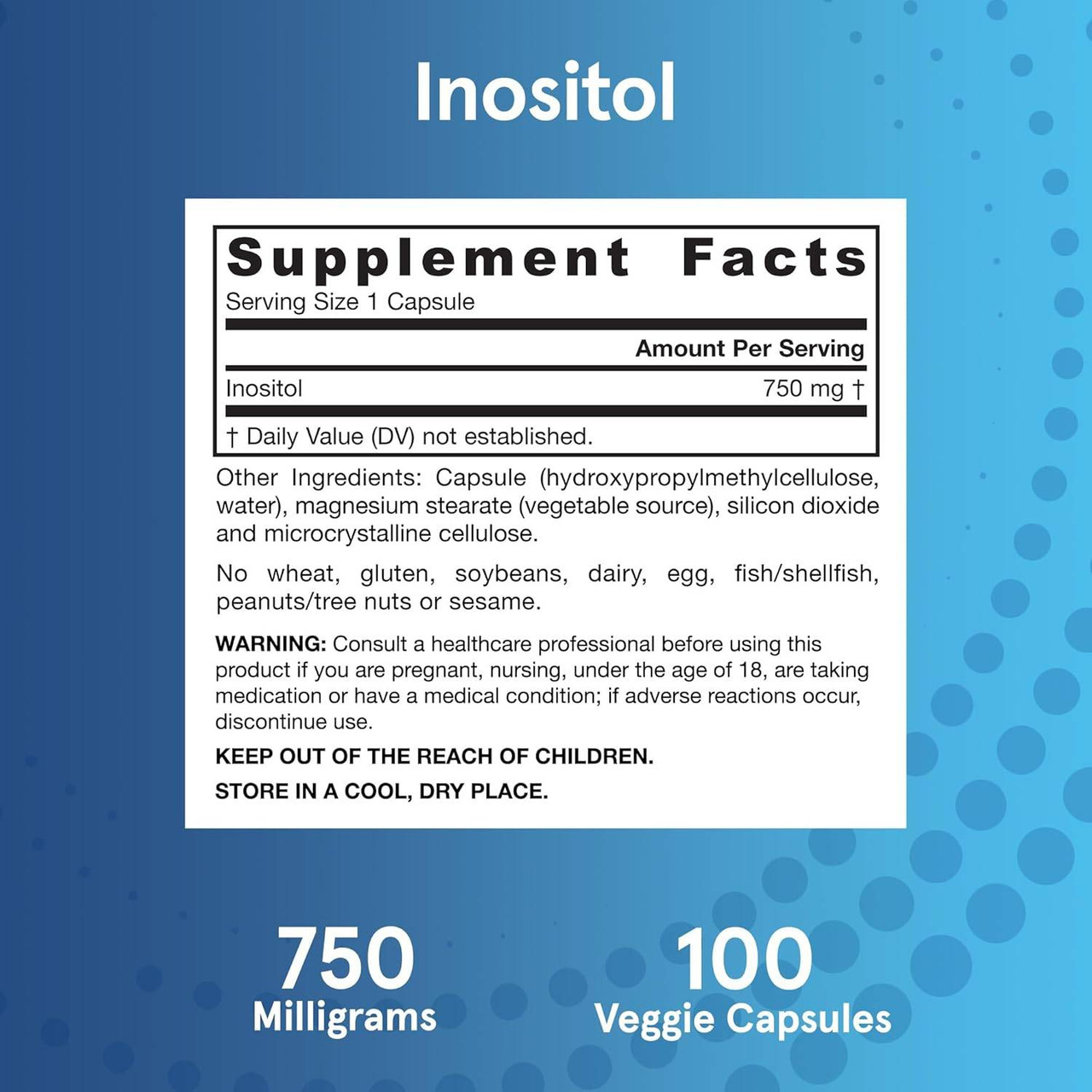 Jarrow Formulas Inositol 750mg - 100 Capsules