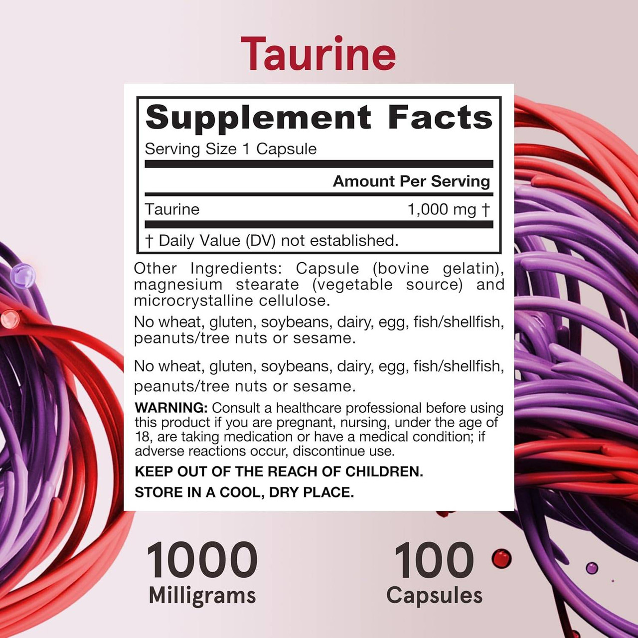Jarrow Formulas Taurine 1000mg - 100 Capsules