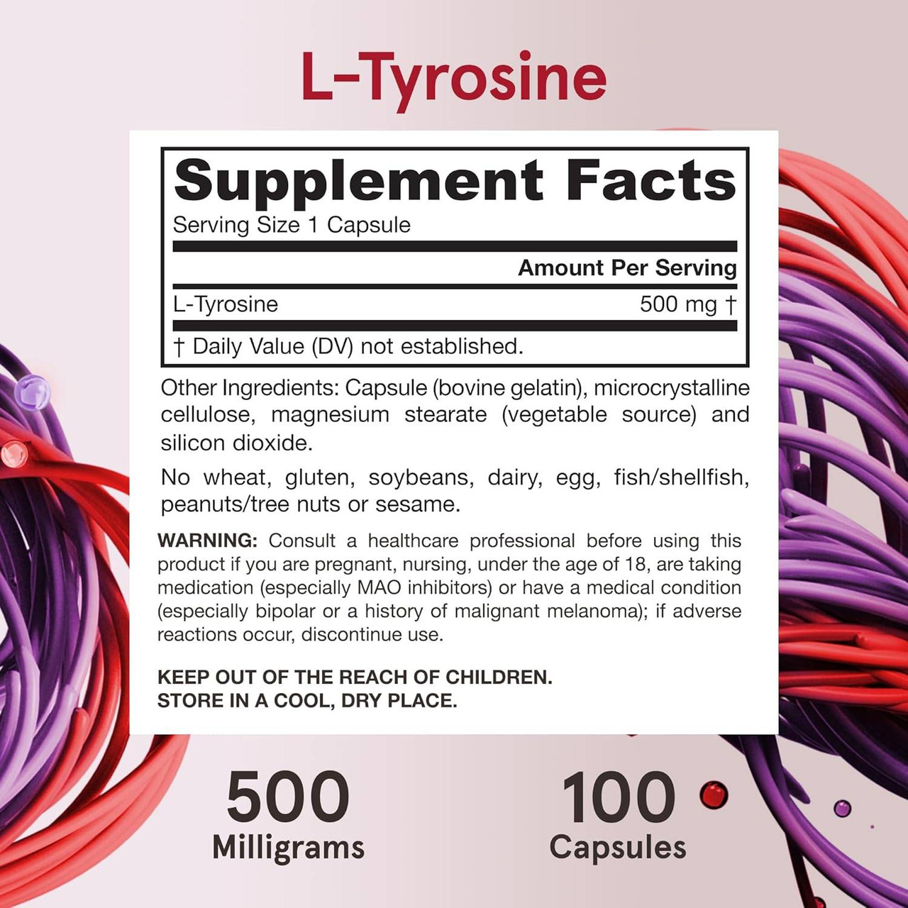 Jarrow Formulas L-Tyrosine 500mg - 100 Capsules