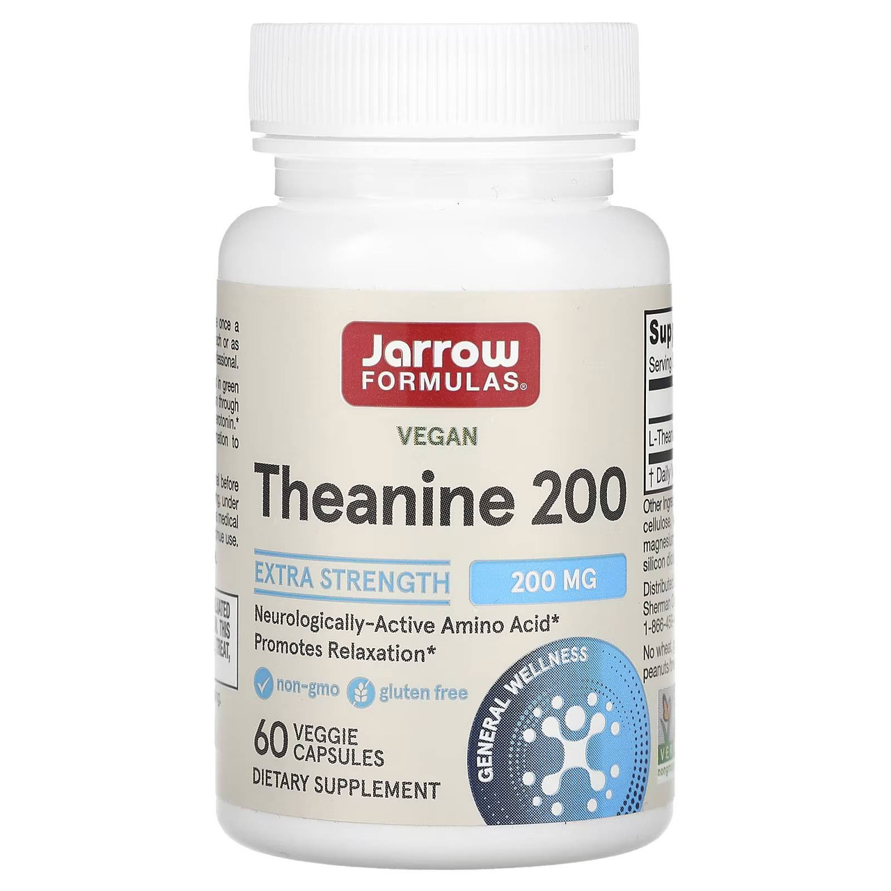 Jarrow Formulas Theanine 200mg - 60 Capsules