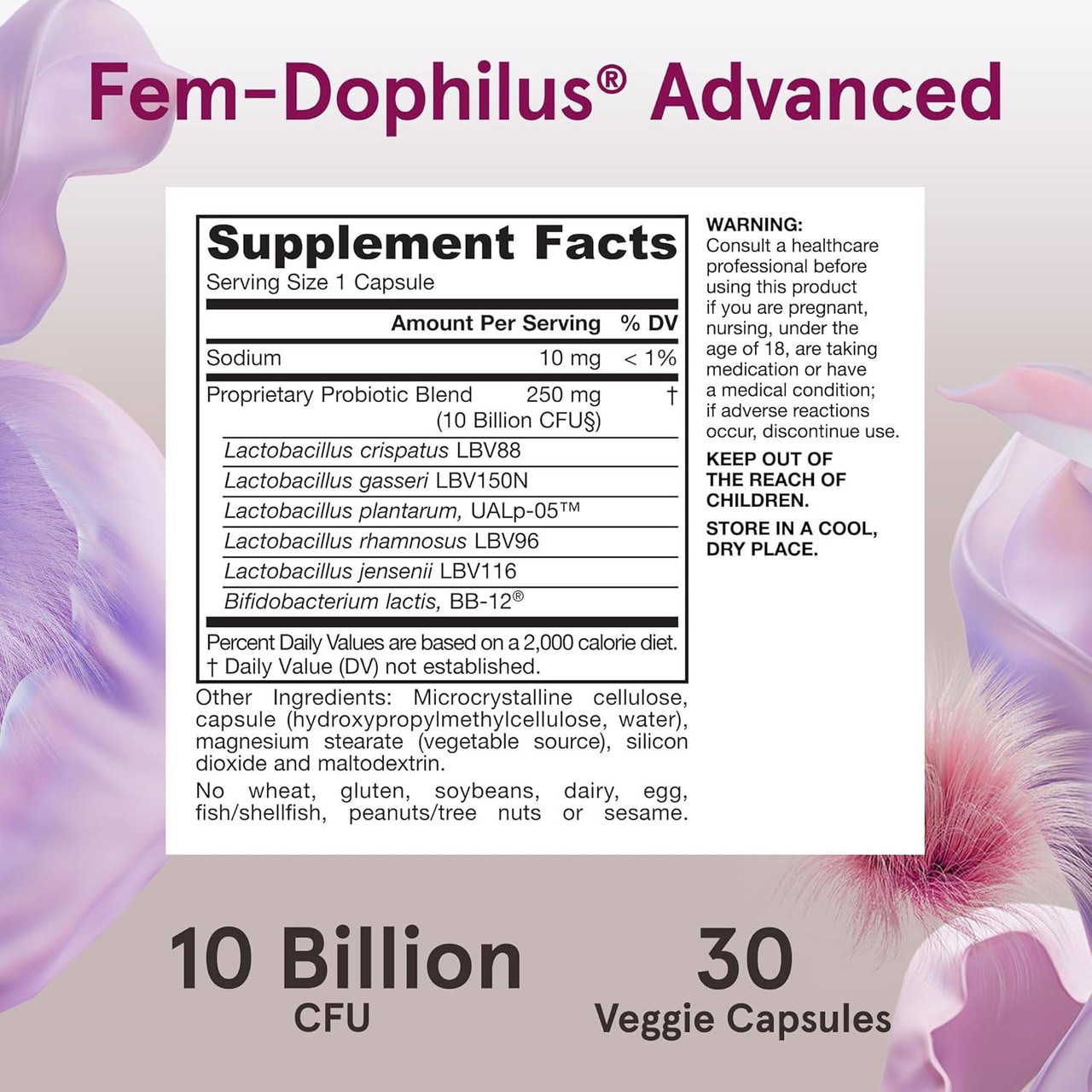 Jarrow Formulas Fem-Dophilus Advanced - 10 Billion CFU (Refrigerated) - 30 Capsules
