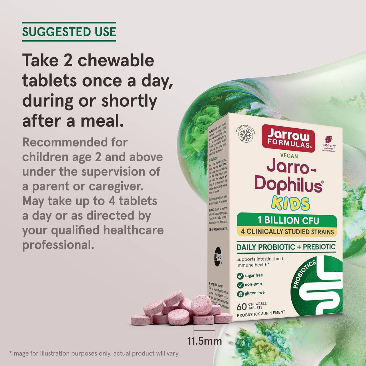 Jarrow Formulas Jarro-Dophilus Kids, 1 Billion - 60 Tablets