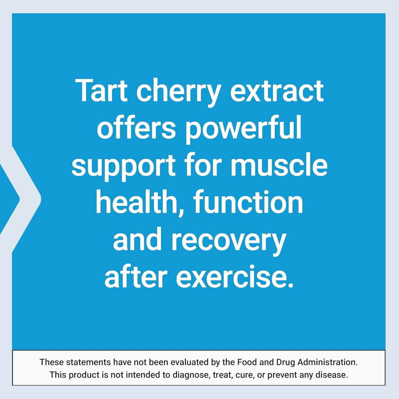 Tart cherry extract statement graphic on blue
